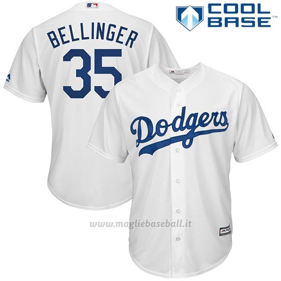 Maglia Baseball Uomo Los Angeles Dodgers Cody Bellinger Bianco Cool Base